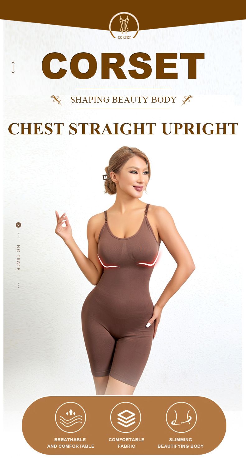 Novo Bodysuit Plus Size Sem Costura Apertado Modelador Feminino Corpete Cinta Perna Plana Modelador Corporal_voghion.com