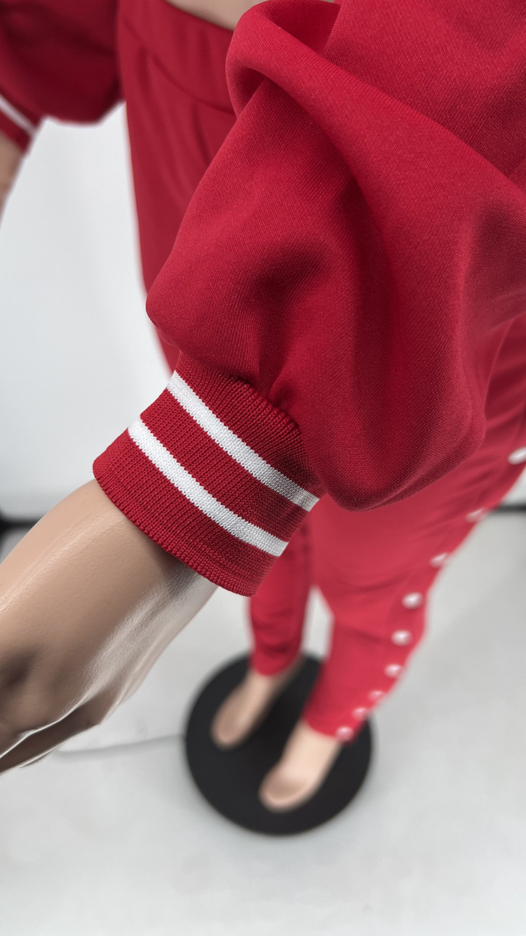 Women's solid color baseball two-piece blazer with breasted pockets_voghion.com