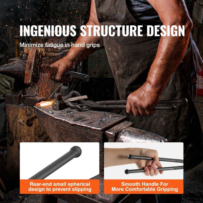 Forge Pieces Forgings Acciaio Pinze da fabbro Pinze 18' per rivetti Acciaio A3 con pinze circolari lunghe al carbonio Lame per coltelli Z VBit_voghion.com