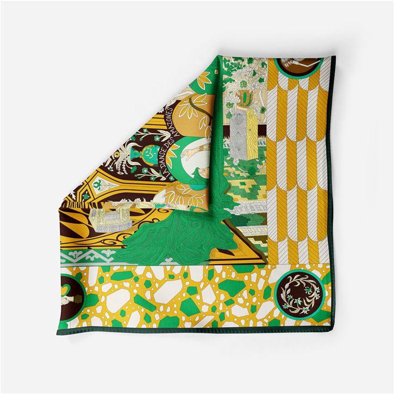 New Convenient Headband Simulation Warm Silk 53cm Printed Small Square Scarf_voghion.com