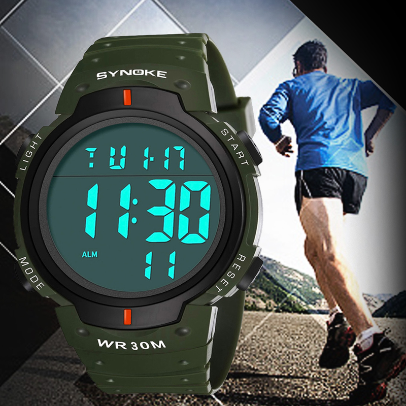 Shinuoke Men's Sports Electronic Watch Multi-Function Waterproof Large Screen Military Style_voghion.com