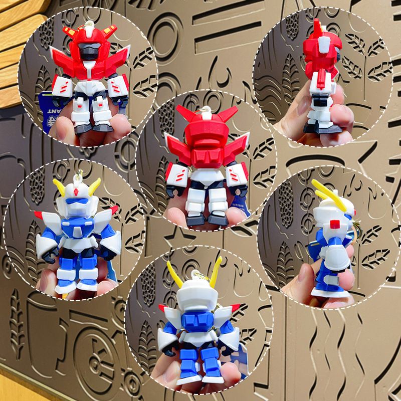 Cartoon Cute Gundam Mecha Warrior Backpack Key Chain Steam Delicate Car Pendant Gift Keychain_voghion.com
