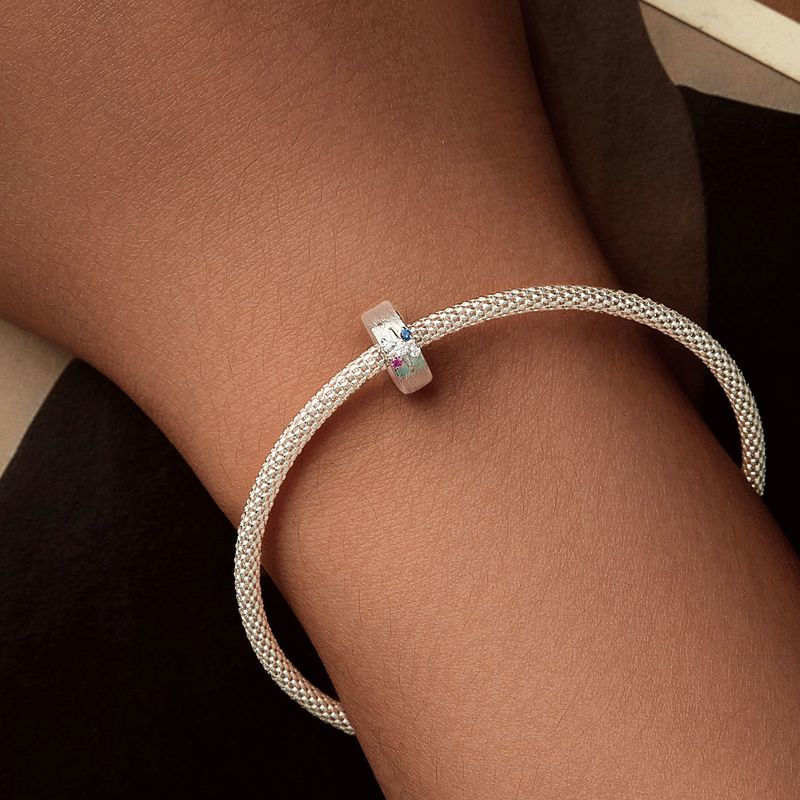 Starry Stopper Beads Charm Sterling Silver Charm,SCC2858_voghion.com