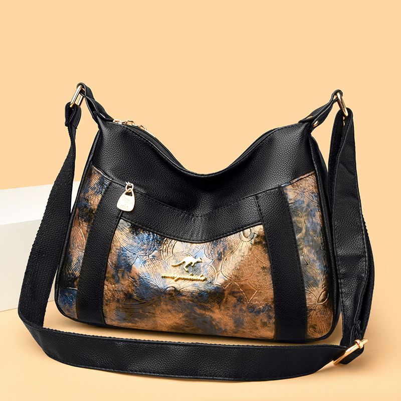 Borsa a tracolla casual da donna testurizzata, alla moda, 2024, nuova borsa a tracolla versatile e di grande capacità per mamme di mezza età_voghion.com