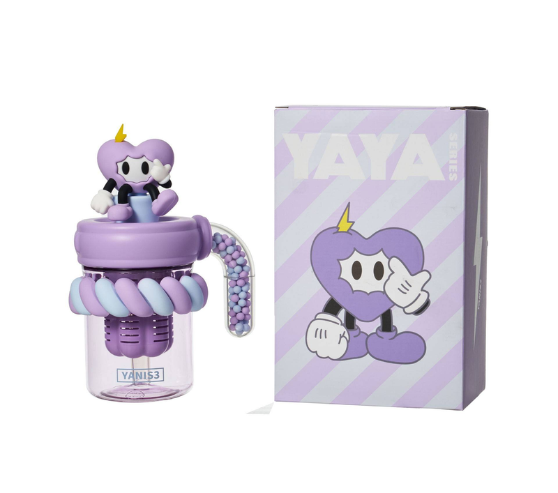YANIS3 Cyber Park YAYA series girls' good-looking large-capacity plastic kettle with tea separator and straw cup_voghion.com