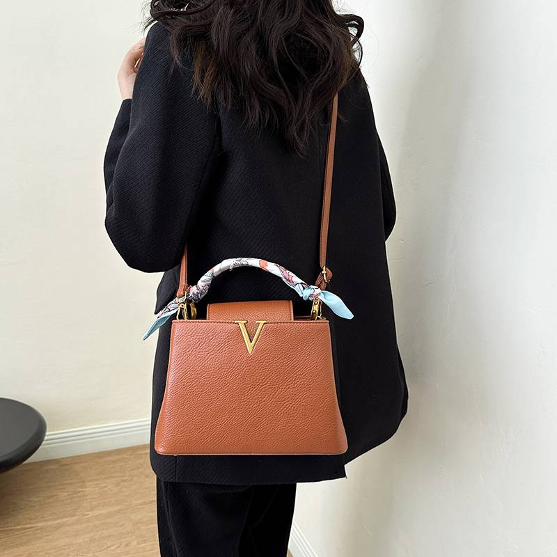 Borsa a mano alla moda da donna, monospalla, a tracolla, per lavoro, con sciarpa_voghion.com