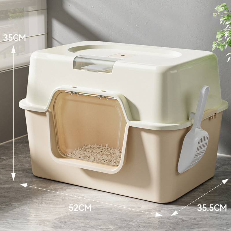 Litiera pentru pisici, cutie de toaletă închisă pentru pisici, toaletă mare pentru pisici, rezistentă la mirosuri, stropire cu nisip, rezistentă la UV, toaletă super mare pentru pisici_voghion.com