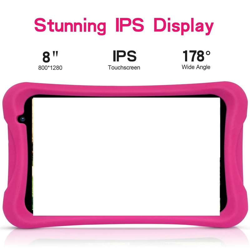 L8K 8-inch Kids Tablet With Quad-Core Processor, Android 13, 4GB RAM + 64GB Storage, IPS Screen, Dual Camera, Bluetooth, Wi-Fi_voghion.com