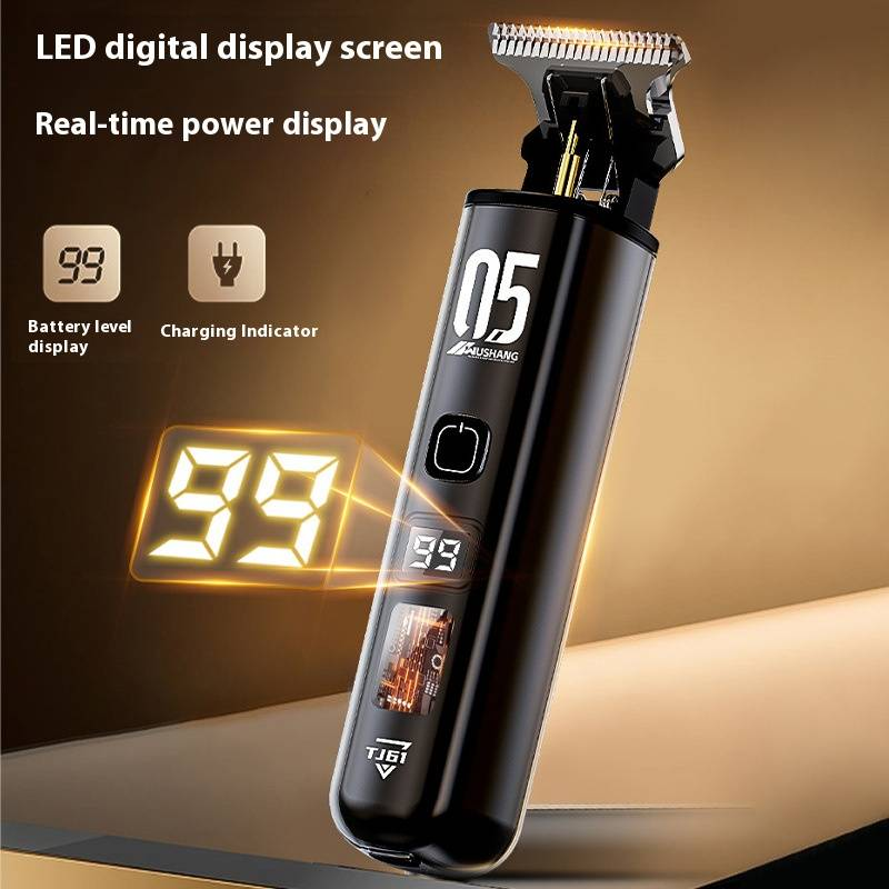 Professional Hair Clipper For Men & Women - Rechargeable Cordless Hair Trimmer With Stainless Steel Blades, Adjustable Guide Combs & LCD Display_voghion.com