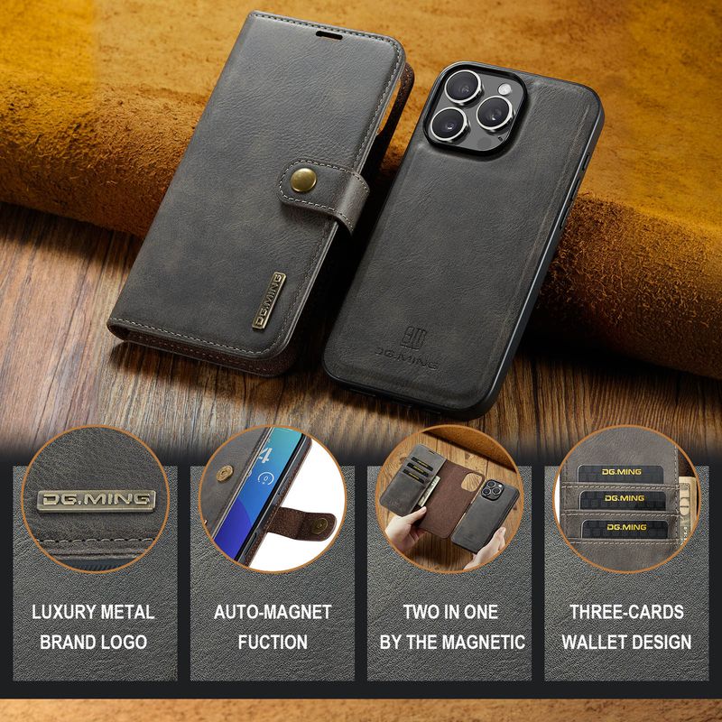 Suitable for iPhone16 Pro Max magnet split mobile phone leather case iPhone15 Pro Max protective case_voghion.com