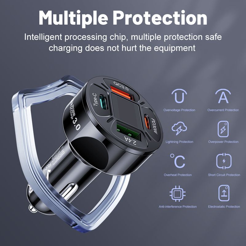 100W Typ C Digital Display Auto USB Schnelle Handy Lade Adapter Für IPhone Xiaomi Huawei Samsung Ladegerät_voghion.com