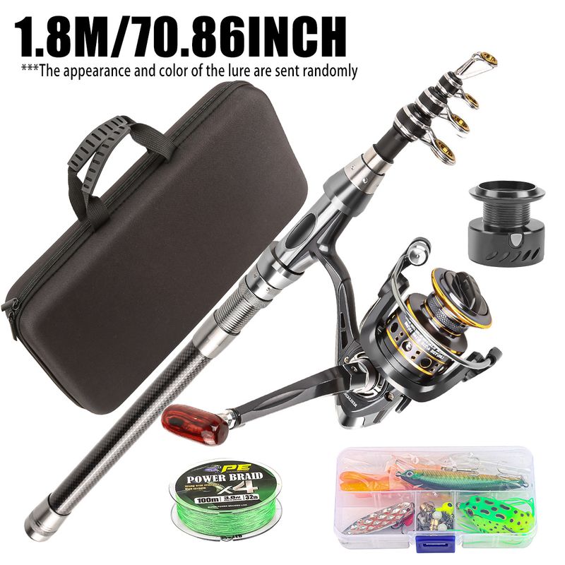 Fishing Reel Spinning Wheel Long Casting Lure Rod Telescopic Travel Portable_voghion.com