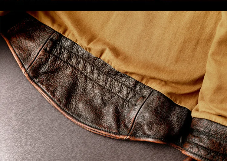 Homens jaqueta de couro genuíno vintage marrom 100% casaco homem fino moda motociclista roupas tamanho asiático s6xl m697 gota_voghion.com