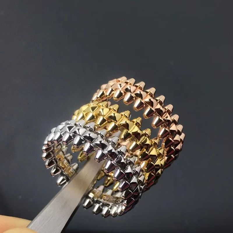 Ready Stock Men's Ring Women's Punk Party Gift No Fading Jewelry Electroplated K Gold Titanium Steel Rivet Bullet Rotating_voghion.com