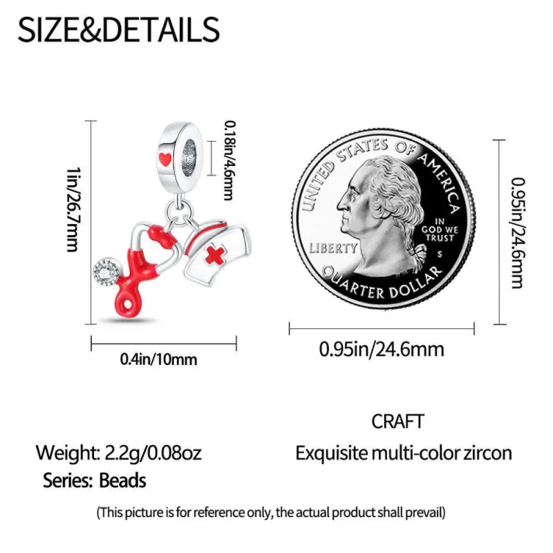 Breloques en argent sterling 925, série professionnelle, artiste peintre, médecin, pendentif perle, best-seller, compatible avec les bracelets en argent, à faire soi-même_voghion.com