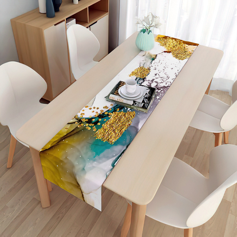 Modern marble printed TV cabinets, shoe cabinets, covers, household tablecloths, fresh table flags, dustproof decorative fabrics_voghion.com