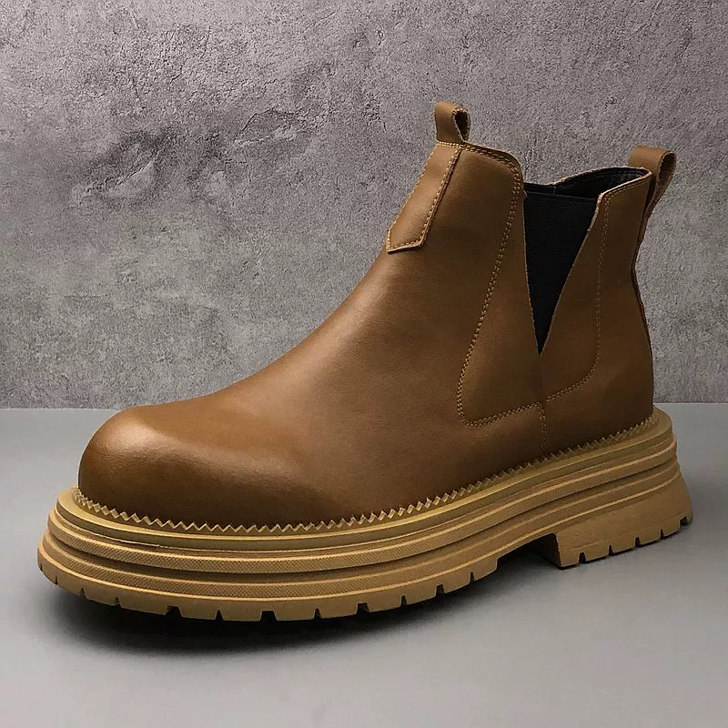 Ghete de piele cu vârf înalt pentru bărbați, toamnă-iarnă, noi, cizme Martin, stil britanic, tendință retro, cizme cowboy pentru bărbați, cizme Martin retro_voghion.com