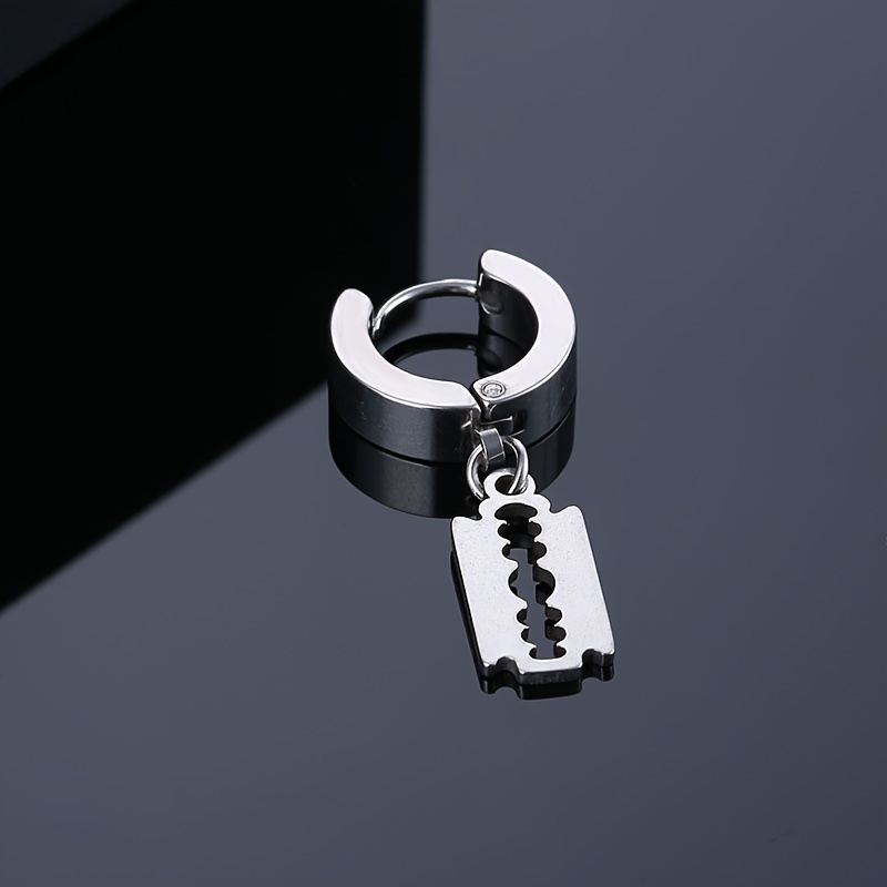 1pc design lama pin orecchini a cerchio regali di gioielli per donne uomini accessori per feste in acciaio inossidabile punk vintage ragazze piercing orecchino_voghion.com