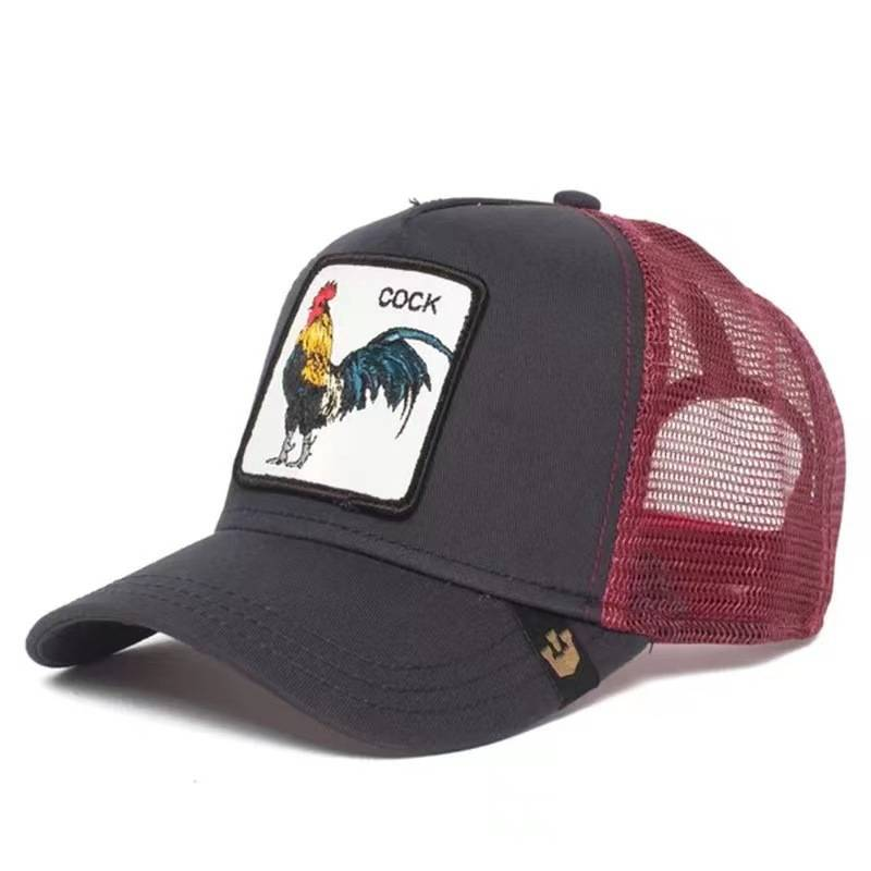 Animal shaped embroidered baseball cap truck driver, black panther, rooster, wolf_voghion.com