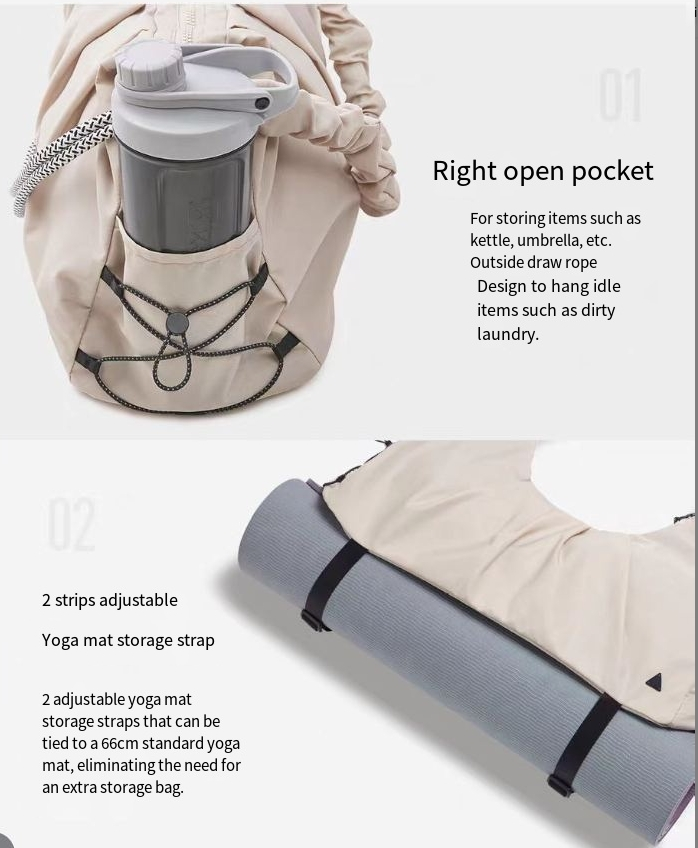 multifunctionele yogatas niche geplooide fitnesstas grote capaciteit hoogwaardige vrijetijdssporttas_voghion.com