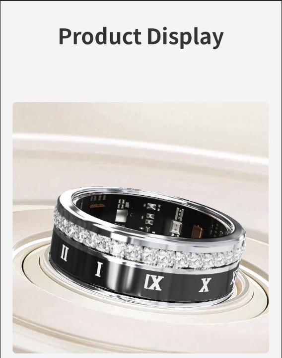 Smart Electronics Ring Titan Stahlring Männer und Frauen personalisierte Ehering Schmuck Bluetooth wasserdicht Schrittzähler Schlaf Herzfrequenz_voghion.com