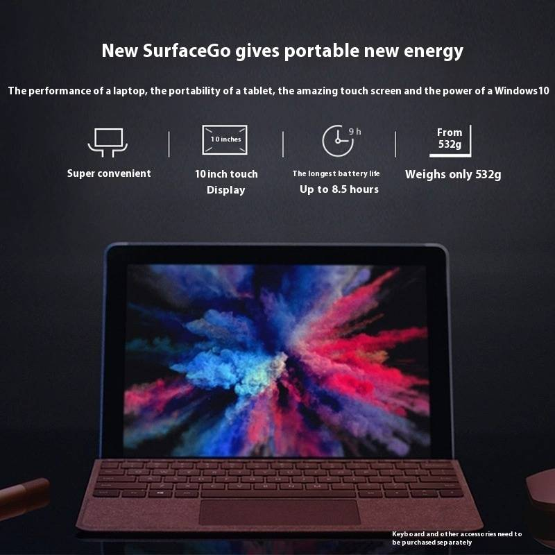Microsoft Surface Go 10" 2-in-1 tablet - Windows 10, ultradun en lichtgewicht, afneembaar toetsenbord, penondersteuning_voghion.com