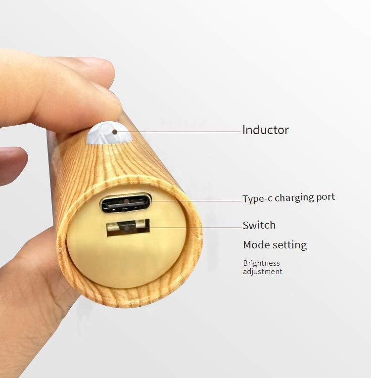 Intelligent Human Body Induction Night Light Led Smart Home Charging Atmosphere Light Home Corridor Aisle Wooden Induction_voghion.com