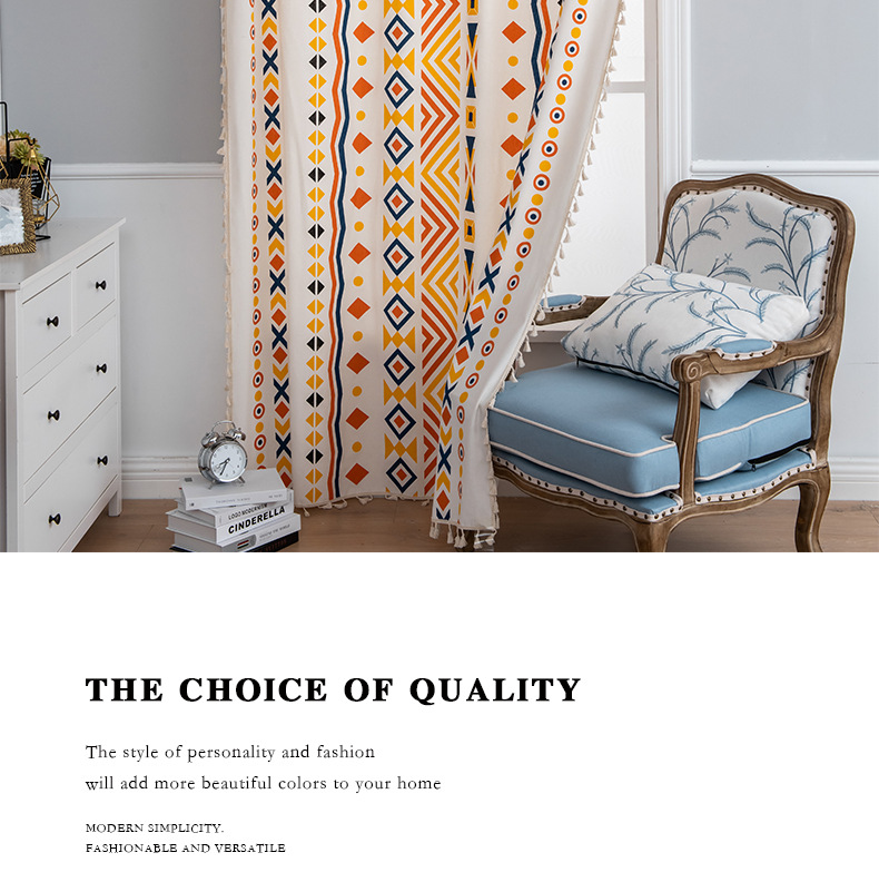 Moderne Leinenvorhänge – mehrfarbiger Kreisdruck, halbtransparente Vorhänge (Wohnzimmer, Schlafzimmer, Büro, 6 Größen, 80 % Leinen, minimalistischer Boho-Stil)_voghion.com
