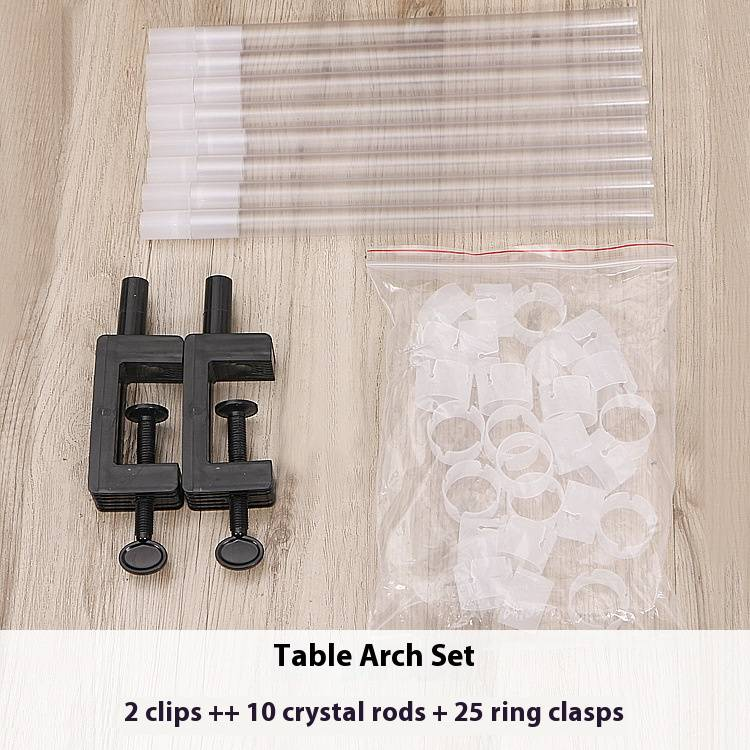 Kit arco per palloncini da tavolo staccabile di alta qualità: base in plastica robusta con 10 aste di cristallo, 20 bastoncini in fibra e accessori completi_voghion.com