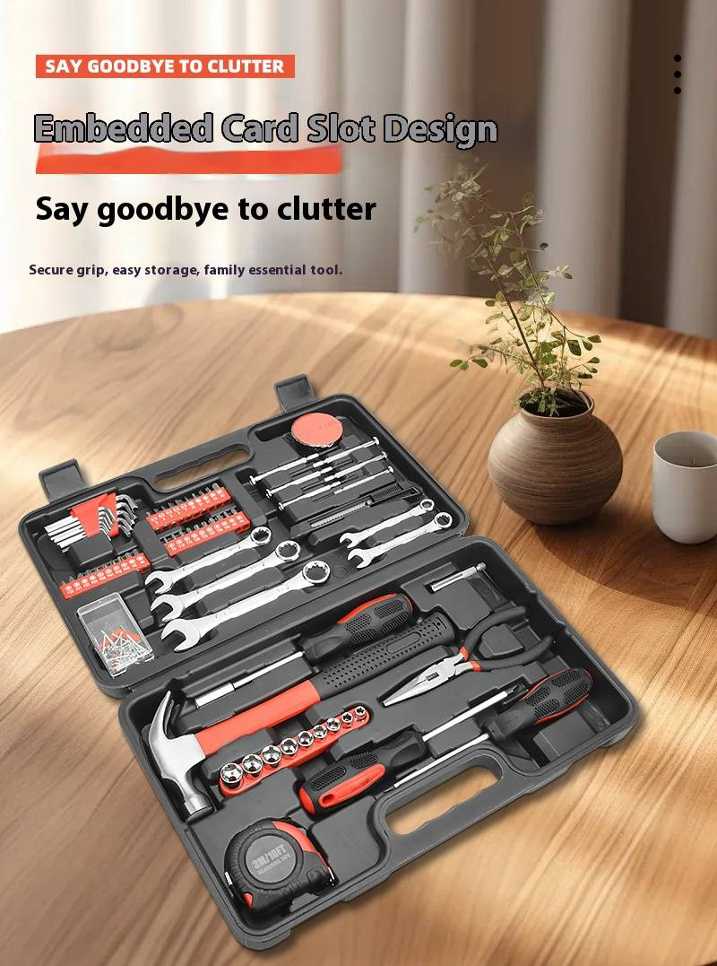 146-Piece Multi-Function Tool Kit With Plastic Toolbox & Handle For Home Repair, Car Maintenance, And DIY Projects_voghion.com