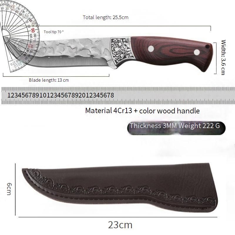 Professional Forged Boning Knife - Handcrafted Hammered Blade For Butchering, Meat Cutting & Trimming - Stainless Steel_voghion.com