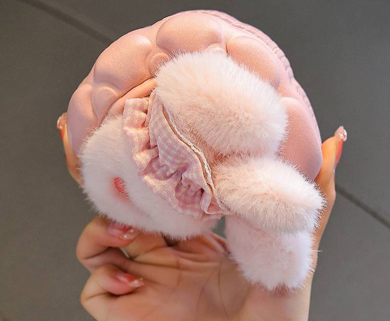 Pantofole invernali morbide e comode per mamma e bambini, per bambini e neonati - Calde pantofole in peluche per interni/esterni con suola antiscivolo (rosa/viola/bianco)_voghion.com