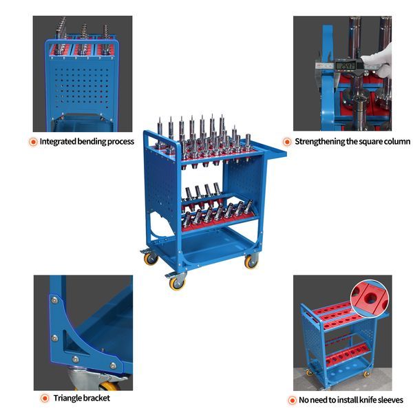 Tool Cart 40 Taper Tool Holder CNC Tool Cart CAT40 Tool Trolley BT40 Service Carts CNC Machine Tool Service Cart (CAT40 35 Capacity)_voghion.com
