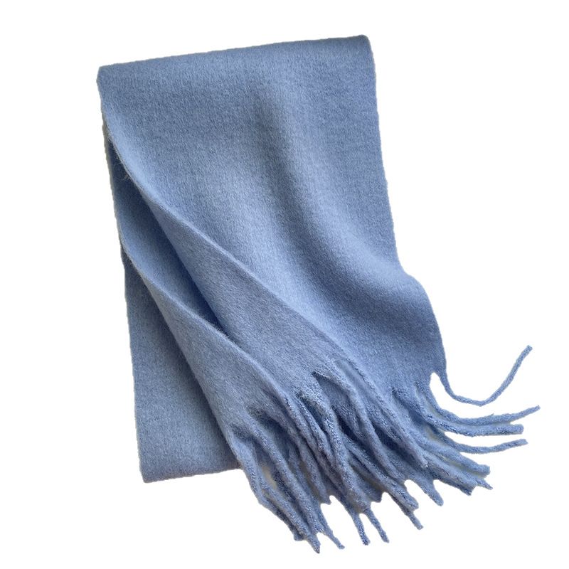 2025 Nieuwe zachte, donzige effen kleur voor vrouwen, winter dikke kasjmier sjaal, Koreaanse stijl, warme neksjaal_voghion.com