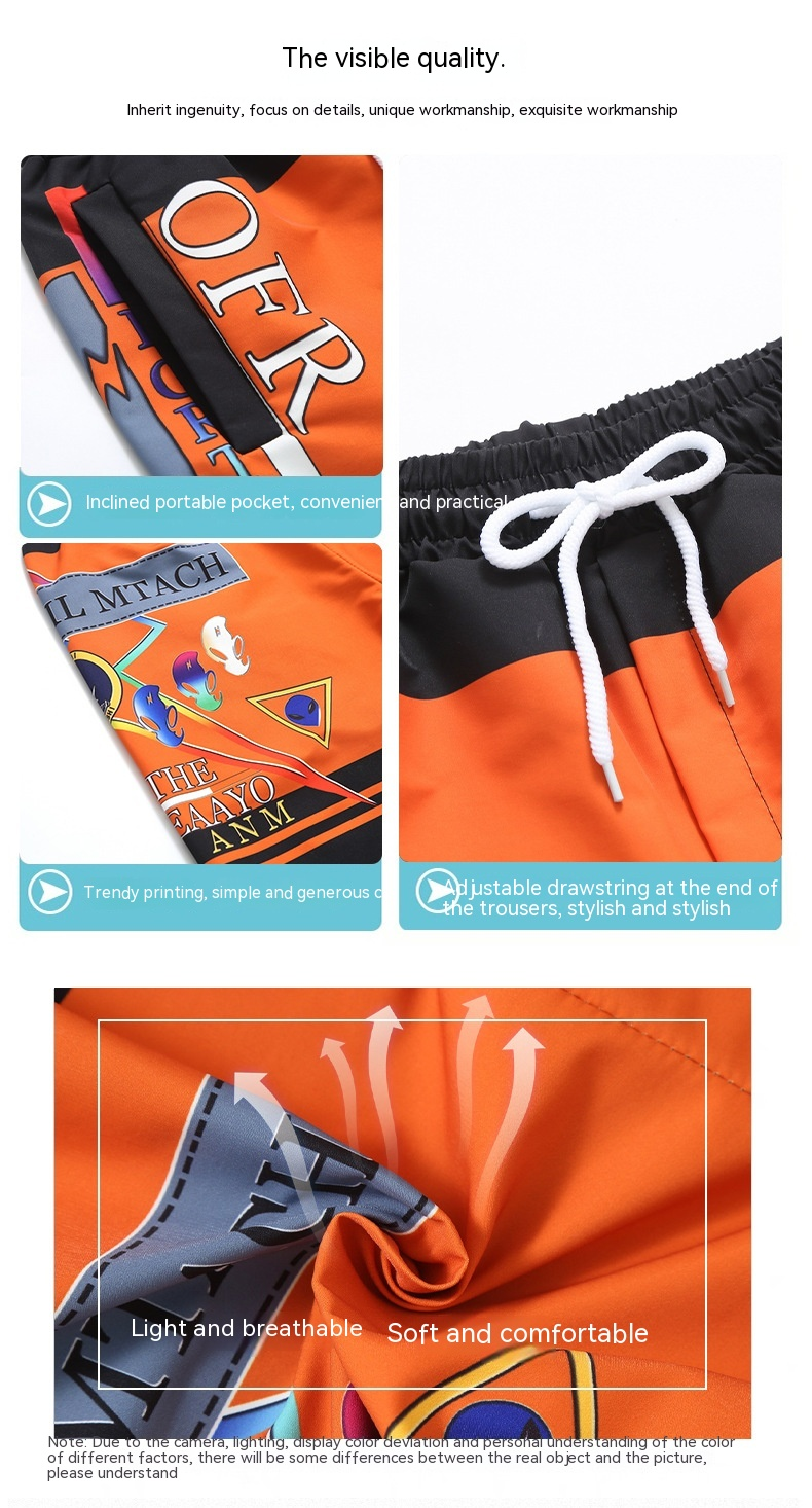 Nouvel été imprimé vêtement homme short de glace décontracté séchage rapide vêtements de plage à la mode grand pantacourt_voghion.com