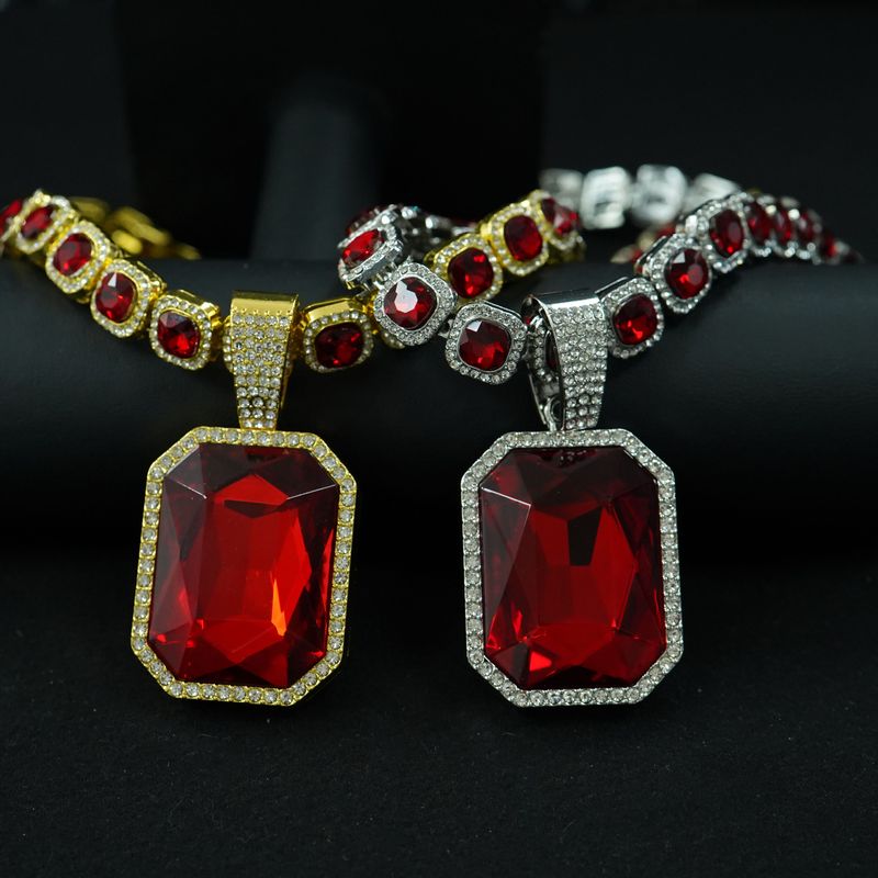 Collier unisexe en alliage avec pendentif en forme de cube de sucre, chaîne cubaine, tendance hip-hop, pour couple_voghion.com