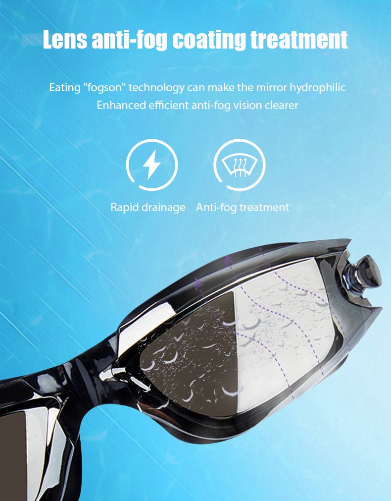 Ausgewählte Premium-Profi-Schwimmbrille aus Silikon mit Antibeschlag-Effekt, wasserdicht, HD-galvanisiert, für Erwachsene_voghion.com