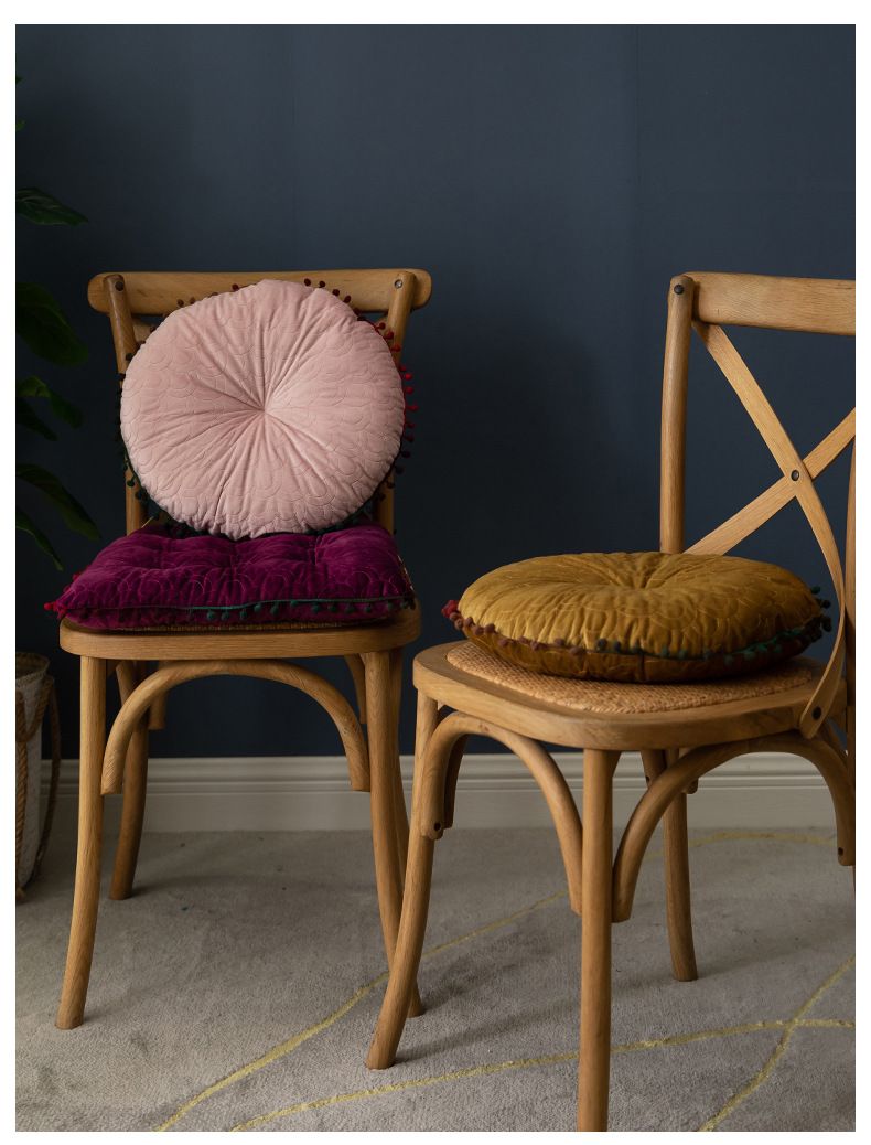 Cuscino per sedia in velluto nordico con imbottitura in cotone PP - Morbido cuscino per seduta in poliestere per sala da pranzo, ufficio, auto e sgabello (quadrato/rotondo, vari colori)_voghion.com