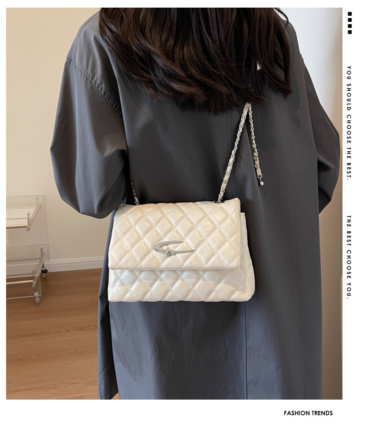 Korean Version Of Rhombic Design Bag Women 2023 New Small Fragrance Style high-end car stitching temperament one-shoulder Messenger women's bag_voghion.com