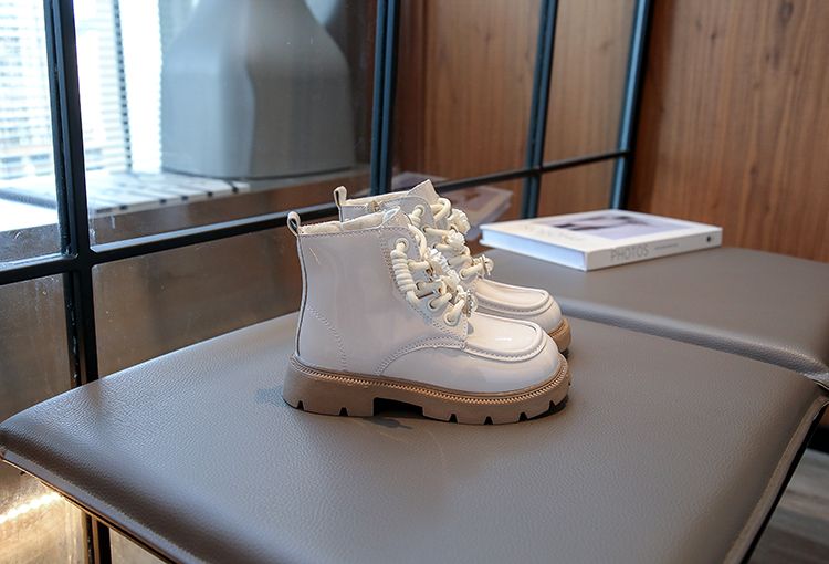 Moda 2024 Beige Imbottito wers Scarpe basse per ragazze in cotone Autunno Inverno Nero Antiscivolo Stivali corti per bambini_voghion.com