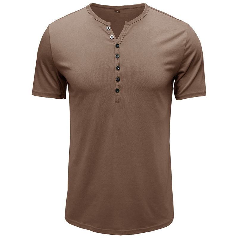 2025d Summer New Short Sleeve Men's T-Shirt Clothing Henley Shirt Shirts_voghion.com