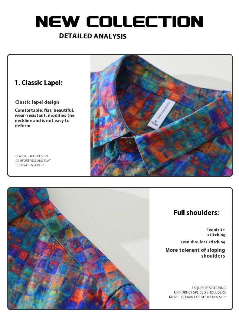 Nuova camicia casual a maniche corte da uomo stampata_voghion.com