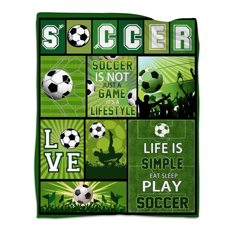 Green Football Blanket Soft And Comfortable Flannel Warm Home Essential Printed Blanket Men And Women Gift_voghion.com