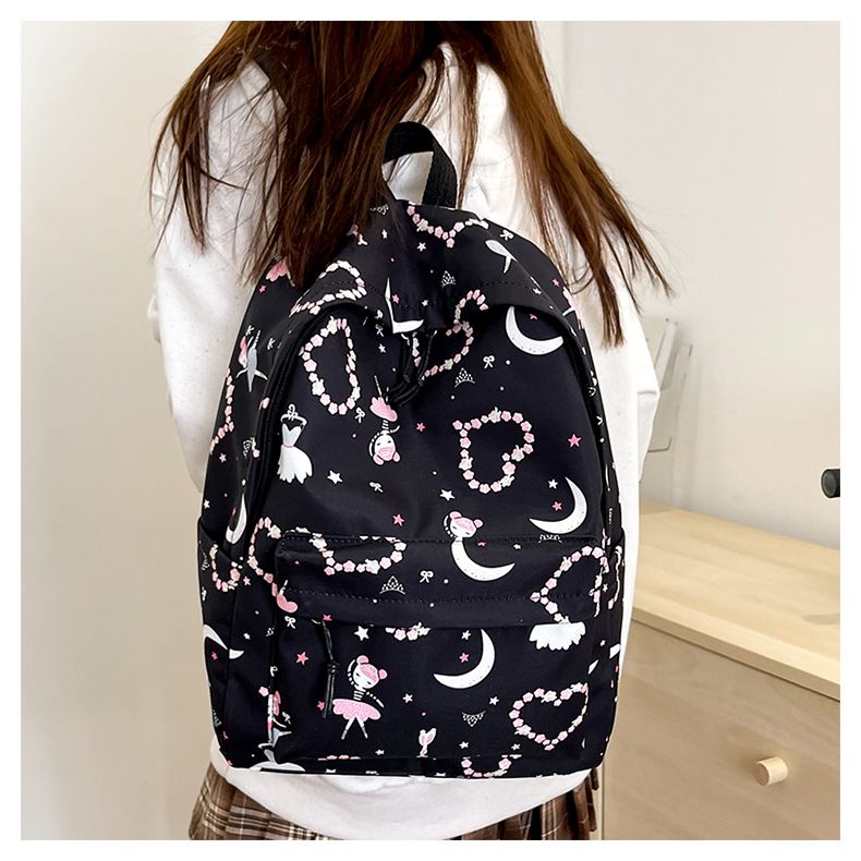 2024 New Heart Cute Pink Series Zaino di grande capacità Borsa da scuola per ragazza morbida stampata su Instagram_voghion.com
