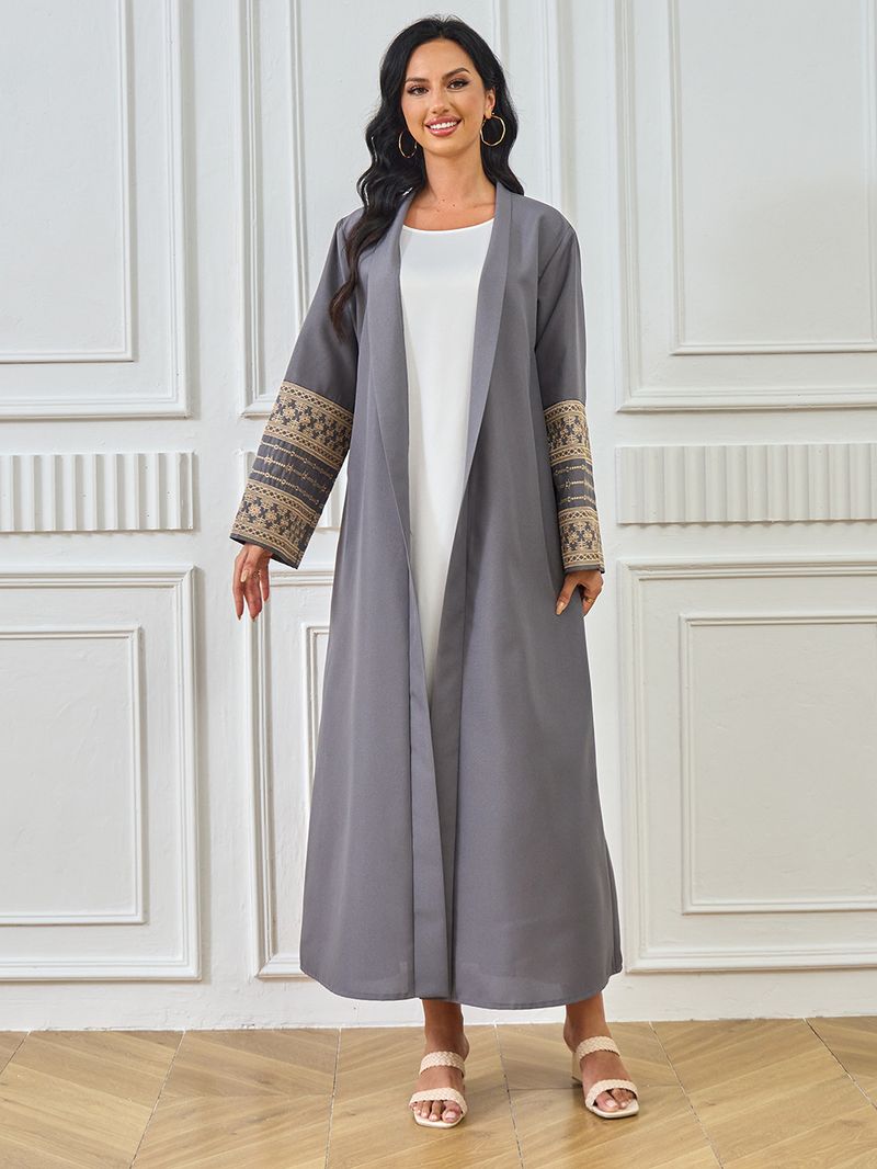 Sieviešu apģērbs Abaya Tuvo Austrumu musulmaņu modes elegants kardigans izšūta kleita sieviešu halāts_voghion.com