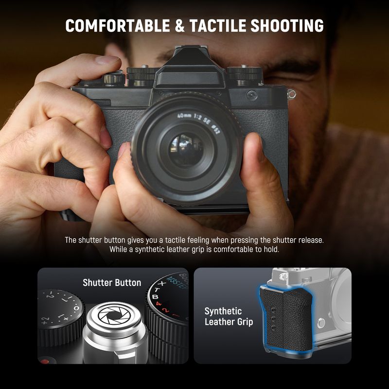 Neuerer Zf-Handgriff in L-Form, Ledergriff für Nikon Zf Retro, passgenaue dünne Kamera-Montage-Grundplatte mit eingebautem_voghion.com