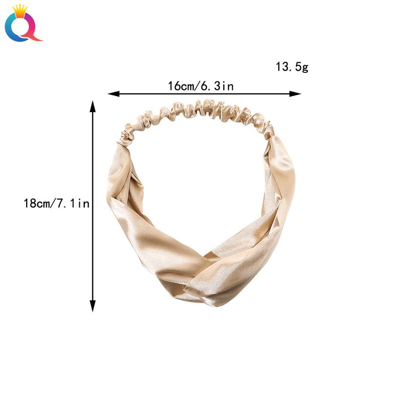 Satin Hairband - Crisscross Headband For Women, Elegant Boho Hair Accessory (Solid Color, Adjustable, 2.5cm Width)_voghion.com