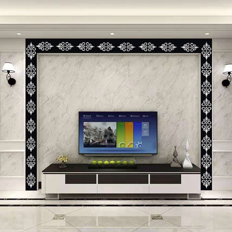 Adhesivo de pared tridimensional acrílico, decoración de cintura para fondo de sofá y TV de sala de estar, adhesivo de espejo_voghion.com