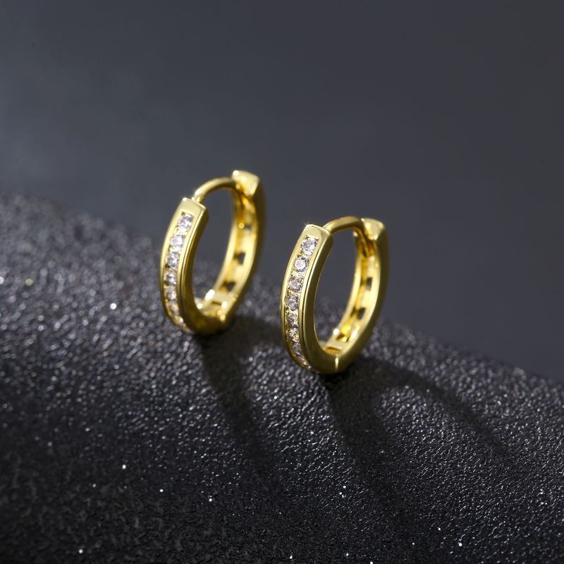 men's jewelry single row ear buckle zircon earrings large, medium and small all-match earrings in stock supply jewelry_voghion.com
