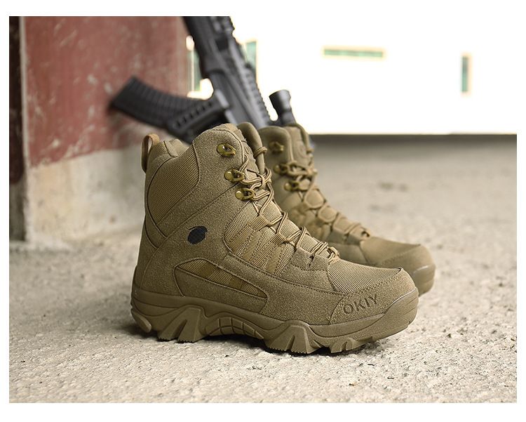 Bottes de combat d'entraînement de sports de plein air Bottes de randonnée tactiques respirantes et confortables pour hommes et femmes_voghion.com
